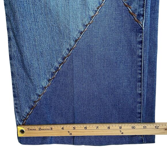 Vintage Carolina Blues Wide Leg Jeans Women’s 18 Stitched Cropped Boho Hippie - Picture 8 of 11